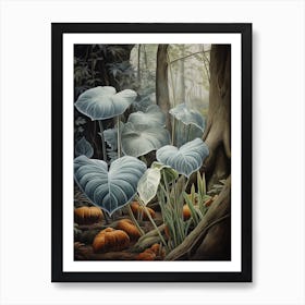 Vintage Jungle Botanical Illustration Taro 2 Art Print