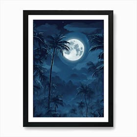 Full Moon In The Jungle 4 Art Print