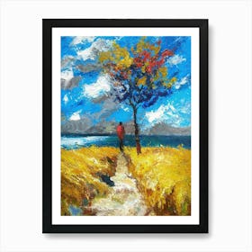 Tree By The Sea Art Print