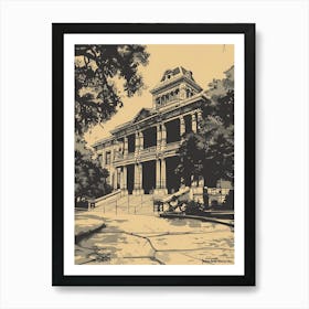 Duotone Illustration The Bullock Austin Texas State History Museum 3 Art Print