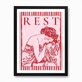 Rest | Vintage Bedroom Wall Art Art Print
