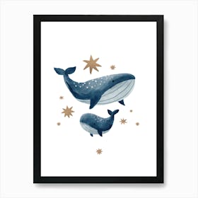 Blue whales Art Print