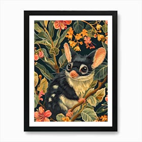 Kangaroo Inspired by William Morris Art Print