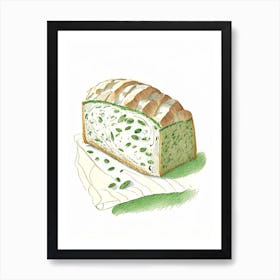 Feta And Spinach Bread Bakery Product Quentin Blake Illustration Póster