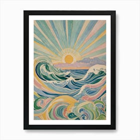 Rainbow Ocean Sunrise Poster