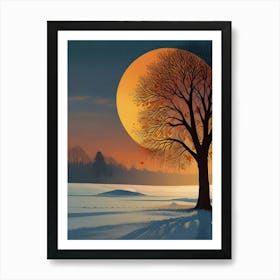 Full Moon In Winter Art Print