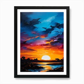 Sunset Over Water 2 Art Print