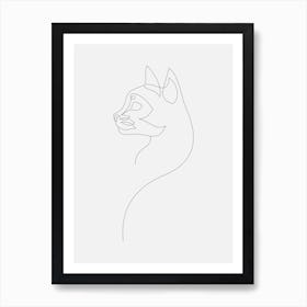 Minimalist Cat Line Art Print