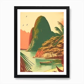 Palawan Philippines Vintage Sketch Tropical Destination Art Print