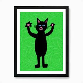 Kids Art Black Cat 3 Art Print