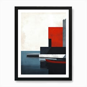 Boat In The Water, Minimalism 1 Art Print