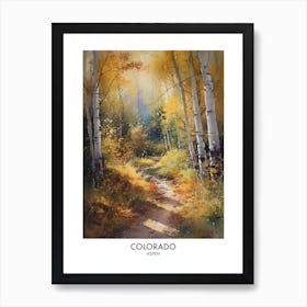 Aspen Colorado 4 Watercolor Travel Poster Art Print