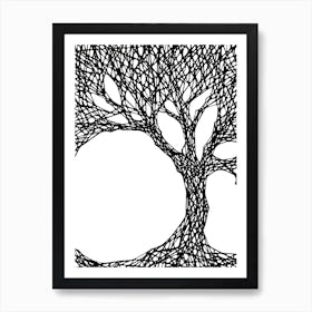 Line Tree Of Life / Hand Drawn / Black&White Art Print