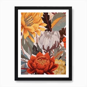 Fall Botanicals Peony 1 Art Print