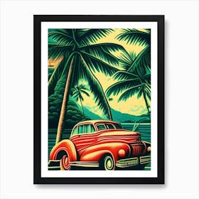 Bocas Del Toro Panama Vintage Sketch Tropical Destination Art Print