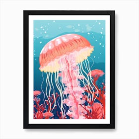 Colourful Jellyfish Illustration 5 Art Print