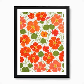 Nasturtium Floral Print Warm Tones 1 Flower Art Print