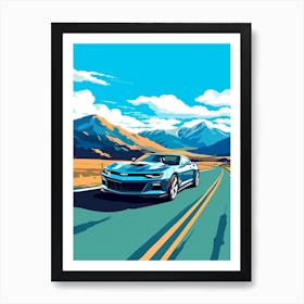 A Chevrolet Camaro In The The Great Alpine Road Australia 4 Art Print
