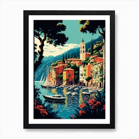 Portofino Italy 3 Travel Poster Vintage Art Print