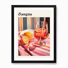 Sangria 3 Retro Cocktail Poster Art Print