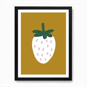 Strawberry Solo Ochre Art Print