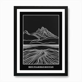 Beinn Tulaichean Mountain Line Drawing 4 Poster Art Print