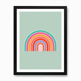 Colorful Rainbow Mint Green Art Print