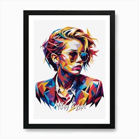 Myley Cyrus 03 Portrait Music Icon Style WPAP Pop Art Art Print