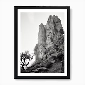 Capri, Italy, Black And White Photography 3 Art Print