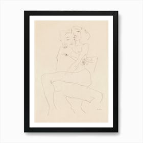 Naked Man and Woman; Couple Embracing (1911), Egon Schiele Art Print