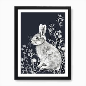 Chinchilla Rabbit Minimalist Illustration 3 Art Print