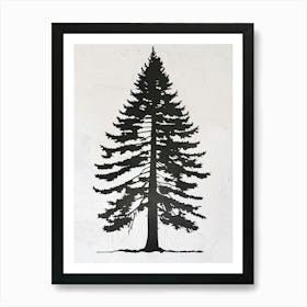 Redwood Tree Simple Geometric Nature Stencil 1 Art Print