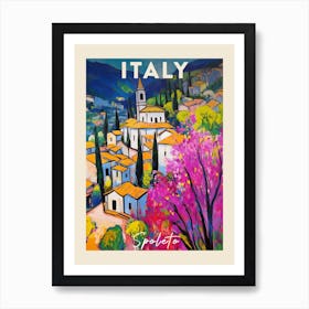 Spoleto Italy 3 Fauvist Painting Travel Poster Art Print