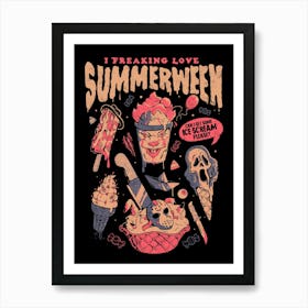 Summerween - Funny Goth Horror Movies Halloween Gift Art Print