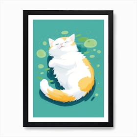 Cat Sleeping In Water Art Print