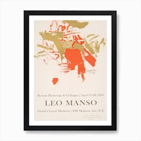 Leo Manson 1960 Exhibition Poster Art Print