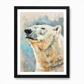 Polar Bear Pastel Watercolour 1 Art Print