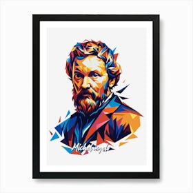 Michelangelo 01 Portrait WPAP Pop Art Art Print