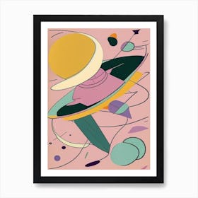Space Probe Musted Pastels Space Art Print