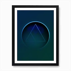 Geometric Neon Glyph on Jewel Tone Triangle Pattern 320 Art Print