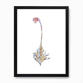 Stained Glass Scarlet Martagon Lily Mosaic Botanical Illustration on White n.0082 Art Print