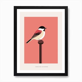 Minimalist Carolina Chickadee 1 Bird Poster Art Print