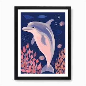 Playful Illustration Of Dolphin For Kids Room 2 Art Print