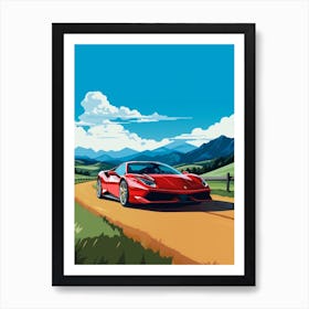 A Ferrari 458 Italia In The The Great Alpine Road Australia 3 Art Print