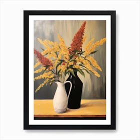 Bouquet Of Goldenrod Flowers, Autumn Fall Florals Painting 0 Art Print