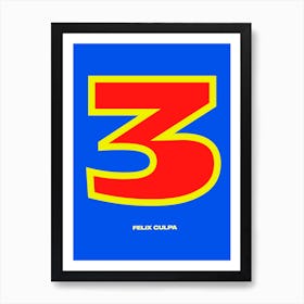 Three Red And Blue Art Print