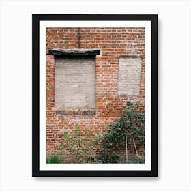 Red brick wall & Apple Tree // Nature Photography Art Print