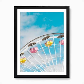Ferris Wheel At Pacific Park In Santa Monica Pier In California Art Print