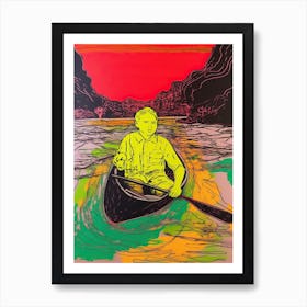 Canoeing Pop Art 3 Art Print