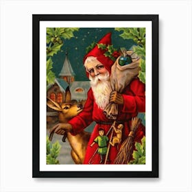 Santa Claus In Red Suit Art Print